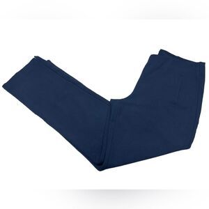 Chico’s Navy Blue Straight Leg Pant Stretchy Waistband Comfy Dress Pants Stretch